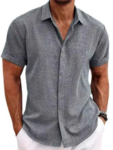 Men's Full Size Collared Neck Short Sleeve Shirt Plus Size Mens Tops