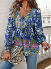Devine Bohemian Tie Neck Lantern Sleeve Blouse Woman Blouses