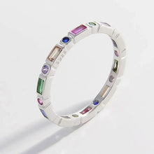 925 Sterling Silver Inlaid Zircon Ring Silver Rings