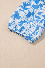 Floral V Neck Puff Short Sleeve Flowy Dress Woman Casual Dress