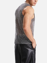 Men's Sequin Round Neck Tank Mens Tops