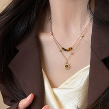 Tiger's Eye Copper Double Layered Necklace Fashion Jewelry
