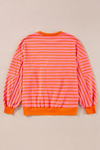 Striped Dropped Shoulder Long Sleeve Sweatshirt Woman Sweatshirts