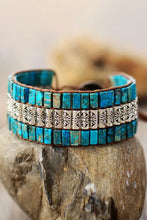 Handmade Triple Layer Natural Stone Bracelet Teal One Size Necklaces