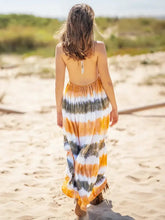 Tie-Dye Halter Neck Dress Woman Maxi Dress