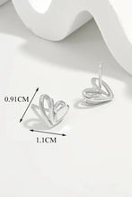 925 Sterling Silver Heart Stud Earrings Earrings