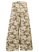 Men's Wide Leg Camo Print Cargo Pants Woman Sweatpants