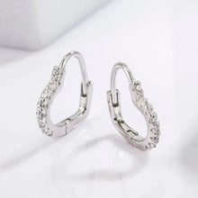 925 Serling Silver Zircon Heart Shape Earrings Earrings