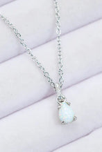 Opal Pendant 925 Sterling Silver Chain-Link Necklace Silver One Size Necklaces