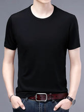 Men's Plus Size Classic Crew Neck Basic T-Shirt Black Mens Tops