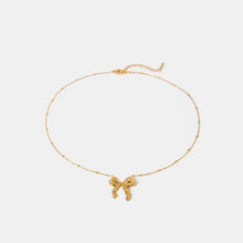 Stainless Steel Bow Pendant Necklace Gold One Size Fashion Jewelry