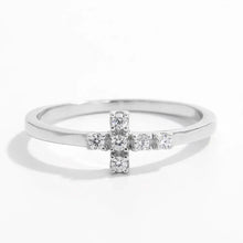 925 Sterling Silver Zircon Cross Ring Silver Rings