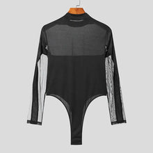 Men's Mesh Long Sleeve Bodysuit Mens Tops
