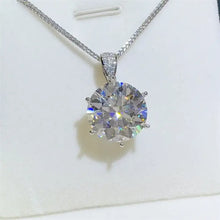 10 Carat Moissanite 925 Sterling Silver Pendant Necklace Silver One Size Necklaces