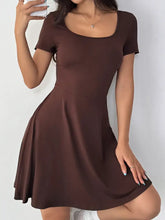 Scoop Neck Short Sleeve Mini Tee Dress with Shorts Casual Dresses