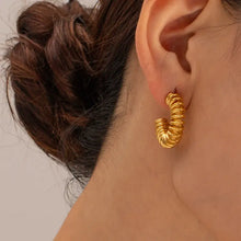 18K Gold-Plated Stainless Steel C-Hoop Earrings Earrings