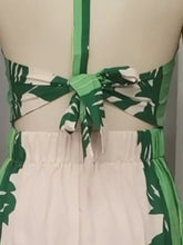 Halter Neck Leaf Print Maxi Dress Woman Maxi Dress