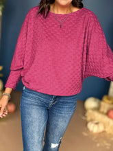 Checkered Round Neck Batwing Sleeve T-Shirt Woman T Shirts