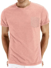 Men's Classic Round Neck Pocket T-Shirt Pale Blush Mens Tops