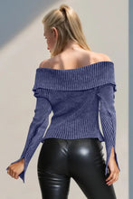 Double Take Ribbed Off-Shoulder Zip Up Long Sleeve Cardigan Woman Outerwear