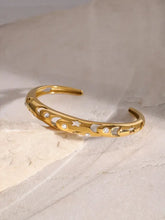Stainless Steel Inlaid Rhinestone Cutout Bracelet Bracelets