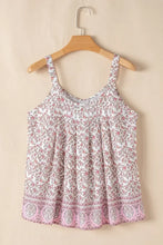 Floral Pleated Detail Scoop Neck Tank Tanks & Camis