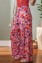 Floral Wide Leg Elastic High Waist Pants Woman Pants