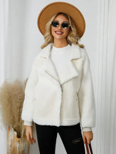 Pocketed Sherpa Zip Up Long Sleeve Jacket Woman Outerwear