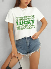 LUCKY Round Neck Short Sleeve T-Shirt Woman T Shirts