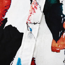 Men's Plus Size Abstract Print Short Sleeve Button-Down Casual Shirt Mens Tops