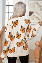 Butterfly Round Neck Long Sleeve Sweater Sweater Pullovers