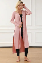 Button Up High-Low Long Sleeve Slit Cardigan Woman Outerwear
