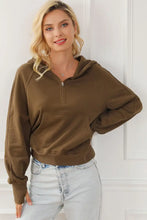 Half-Zip Long Sleeve Hoodie Woman Sweatshirts