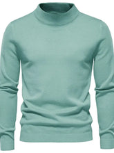 Men's Mock Neck Long Sleeve Sweater Gum Leaf Mens Tops