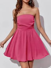 Ruched Tube Mini Dress Hot Pink Cocktail Dress