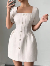 Square Neck Short Sleeve Mini Dress Casual Dresses