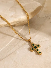 Stainless Steel Zircon Cross Pendant Necklace Fashion Jewelry