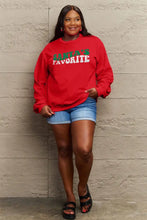 Simply Love Full Size SANTA'S FAVORITE Round Neck Sweatshirt Woman Sweatshirts