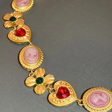 Copper Inlaid Rhinestone Necklace Fashion Jewelry
