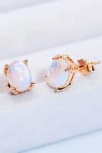 Natural Moonstone 4-Prong Stud Earrings Earrings