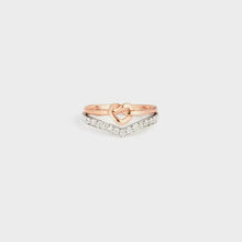 Knotted Heart Shape Inlaid Zircon Ring Silver Rings