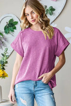 Heimish Full Size Short Sleeve Round Neck T-Shirt Magenta Woman T Shirts