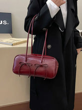 PU Leather Bow Trim Shoulder Bag Shoulder Bags
