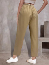 Tie Waist Straight Leg Pants Woman Pants