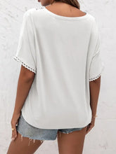 Ivy Lane Lace Detail V-Neck T-Shirt Woman T Shirts