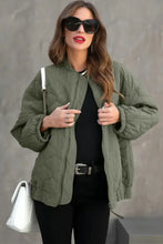 Zip Up Drop Shoulder Long Sleeve Puffer Jacket Woman Outerwear