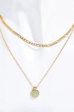 Copper 14K Gold-Plated Round Shape Aventurine Pendant Necklace Green One Size Necklaces