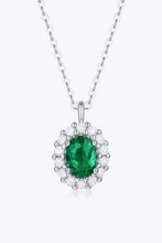 1.5 Carat Lab-Grown Emerald 925 Sterling Silver Necklace Necklaces