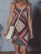 Geometric Paisley Print Cami Mini Dress Woman Casual Dress