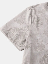 Men's Vintage Print Short Sleeve Casual Shirt Mens Tops